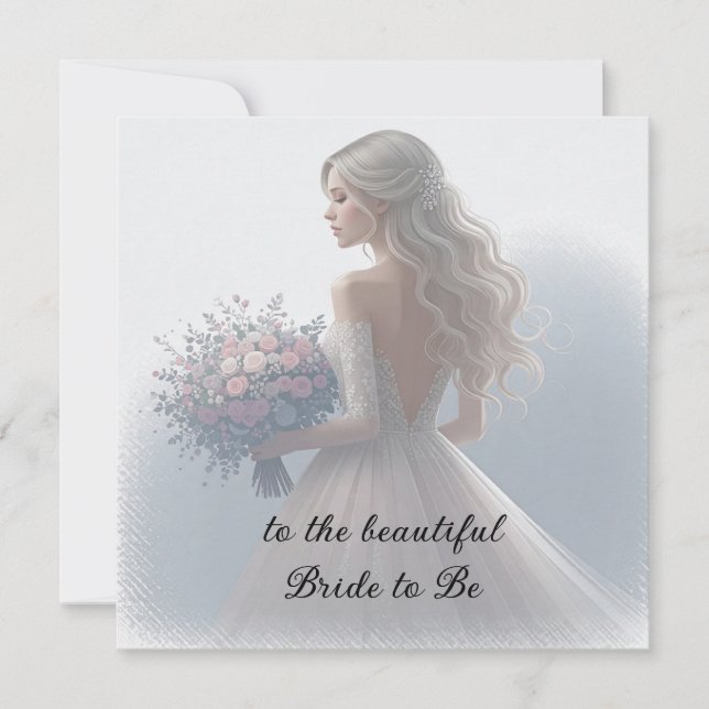 Bridal Shower Wedding Dress Bride to Be Card (Front)