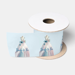Bridal Shower Wedding Dress Bride to Be Satin Ribbon