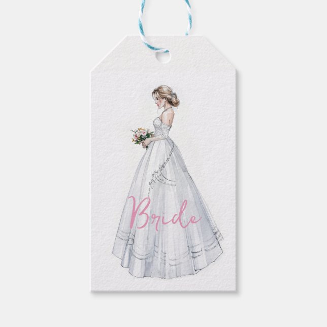 Bridal Shower Wedding Dress  Gift Tags (Front)