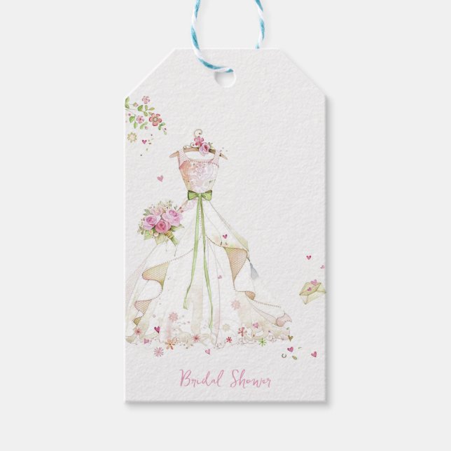 Bridal Shower Wedding Dress  Gift Tags (Front)