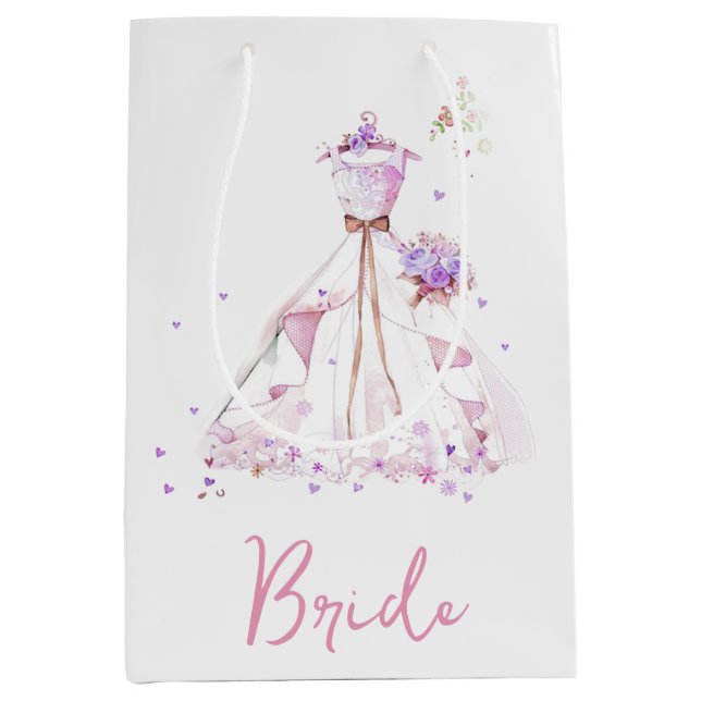 Bridal Shower Wedding Dress  Medium Gift Bag (Front)