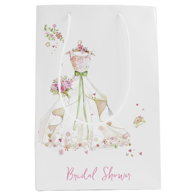 Bridal Shower Wedding Dress  Medium Gift Bag (Front)
