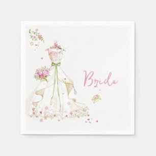 Bridal Shower Wedding Dress  Napkin