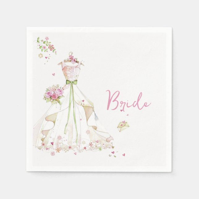 Bridal Shower Wedding Dress  Napkin (Front)