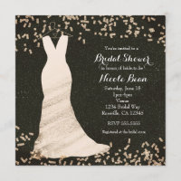 Bridal Shower Wedding Dress on Hanger & Confetti