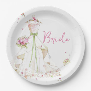 Bridal Shower Wedding Dress Paper Plate