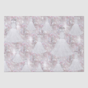 Bridal Shower Wedding Dress Pastel Glitter Lights Tissue Paper