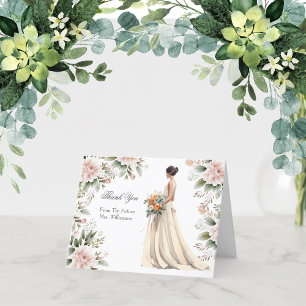 Bridal Shower Wedding Dress Thank you Cards