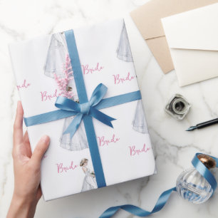Bridal Shower Wedding Dress Wrapping Paper
