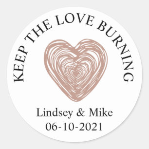 Bridal shower, Wedding favour, Candle Classic Round Sticker