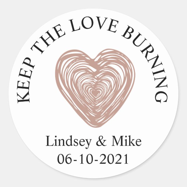 Bridal shower, Wedding favour, Candle Classic Round Sticker (Front)