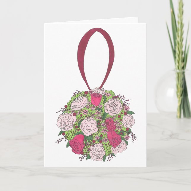 Bridal Shower Wedding Floral Rose Bouquet Bride Card (Front)