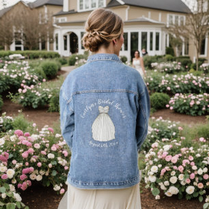 Bridal Shower Wedding Gown Centerpiece Bride Denim Jacket