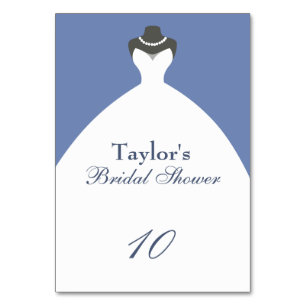 Bridal Shower Wedding Gown Table Number