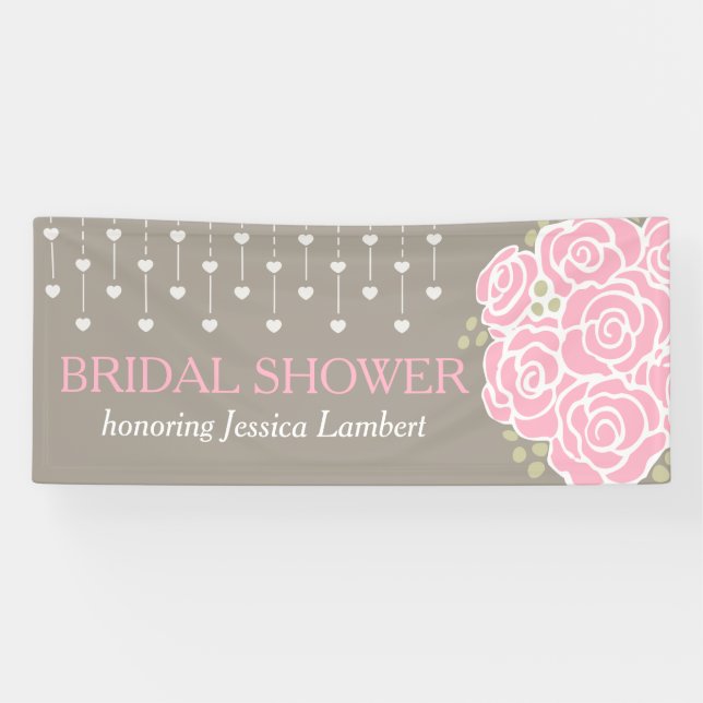 Bridal shower wedding posy name banner (Horizontal)