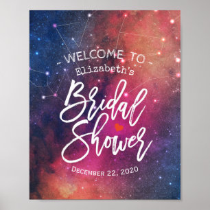 Bridal Shower Welcome Galaxy Nebula Constellations Poster