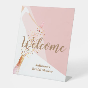 Bridal Shower Welcome Pedestal Sign