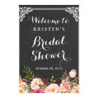Bridal Shower Welcome Sign Chalkboard Frame Flower