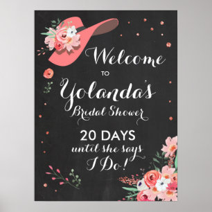 Bridal shower Welcome Sign Derby Hat Flower ct