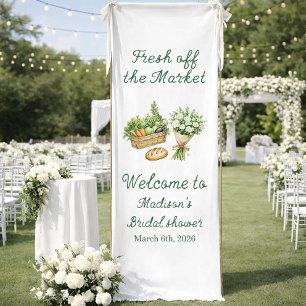 Bridal Shower Welcome Sign Fabric Banner, Personal