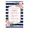Bridal Shower Welcome Sign Pink Floral Navy Stripe