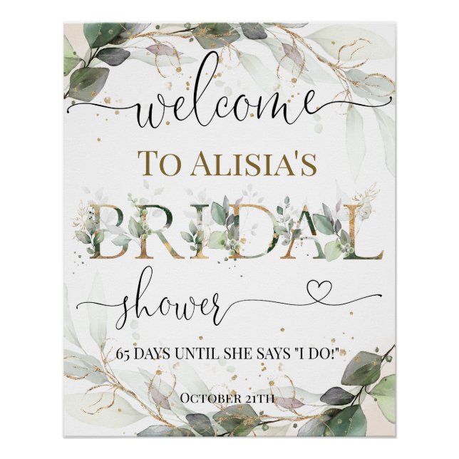 Bridal Shower Welcome Sign Poster (Front)
