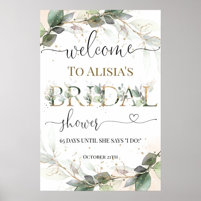 Bridal Shower Welcome Sign Poster (Front)