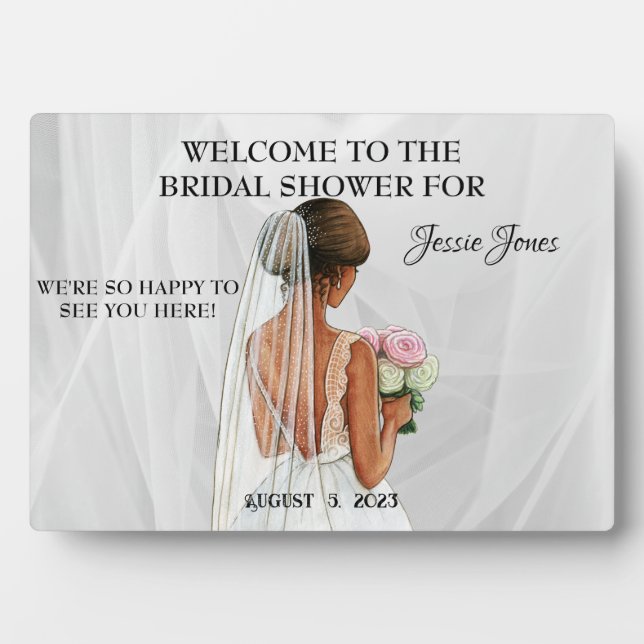 Bridal Shower WELCOME with editable text and image Plaque (Front)