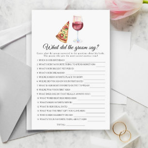 Bridal shower What did the groom say 