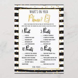Bridal Shower What's in your Phone Game Invitation