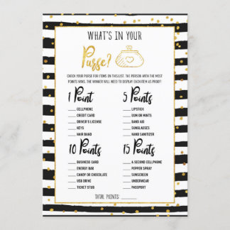 Bridal Shower Whats in Your Purse Game Invitation