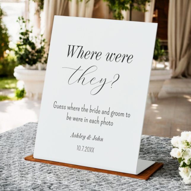 Bridal Shower Where were they Wedding Games  Pedestal Sign (Creator Uploaded)