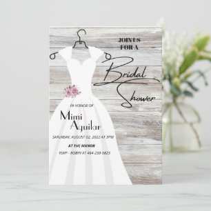 Bridal Shower White Dress Invitations