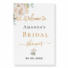 Bridal Shower white floral eucalyptus welcome