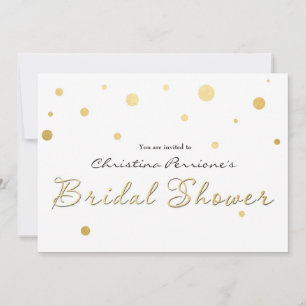 BRIDAL SHOWER White Gold Foil Modern Card Invite