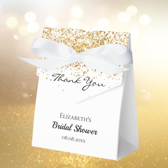 Bridal Shower white gold glitter thank you Favour Box (Creator Uploaded)
