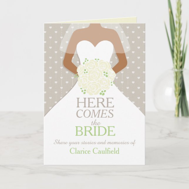 Bridal shower white roses memories keepsake card (Front)