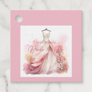 Bridal Shower White Wedding Dress Favour Tags