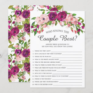 Bridal Shower Who Knows the Couple Best Game Invitation
