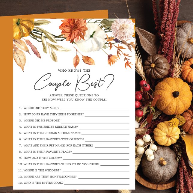 Bridal Shower Who Knows The Couple Best Game Invitation (Creator Uploaded)