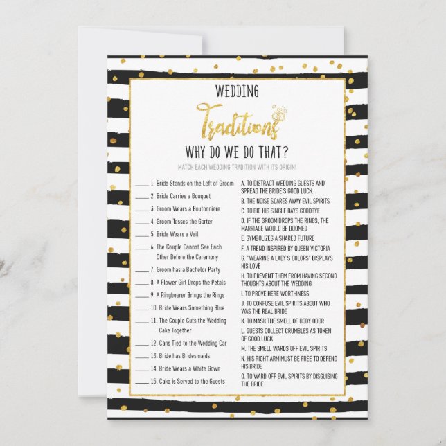 Bridal Shower Why Do We Do That Game Invitation (Front)