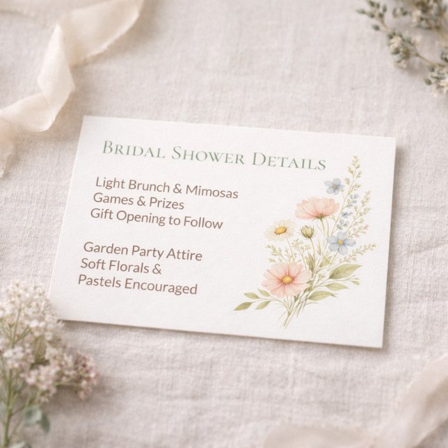 Bridal Shower Wildflower Garden Details Enclosure Card (Creator Uploaded)