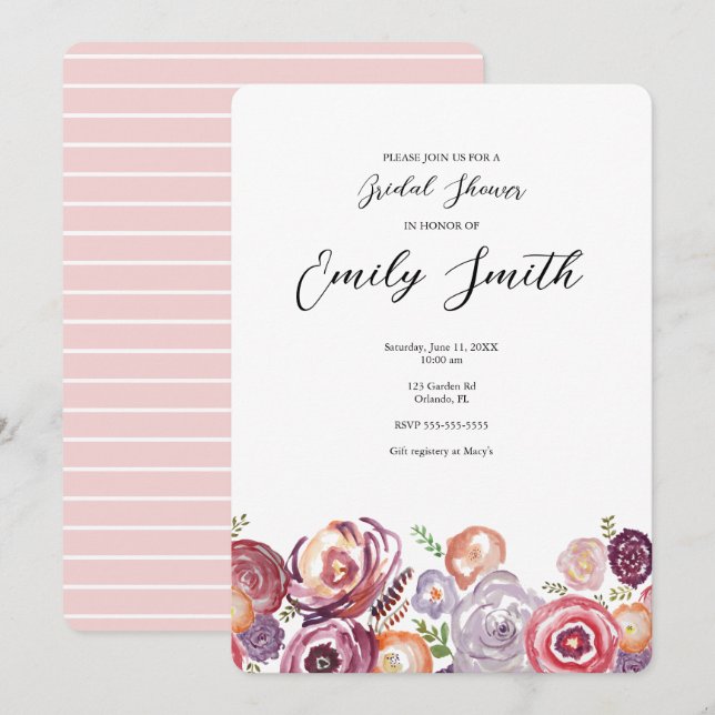 Bridal Shower Wildflower Garden Invitation (Front/Back)