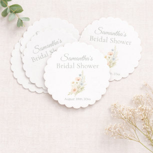 Bridal Shower Wildflower Garden Party Paper Coaster