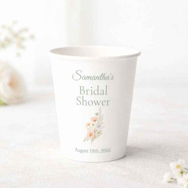 Bridal Shower Wildflower Garden Party  Paper Cups (Creator Uploaded)