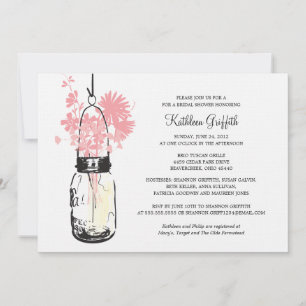Bridal Shower Wildflowers & Mason Jar Invitation