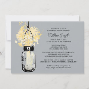 Bridal Shower Wildflowers & Mason Jar Invitation