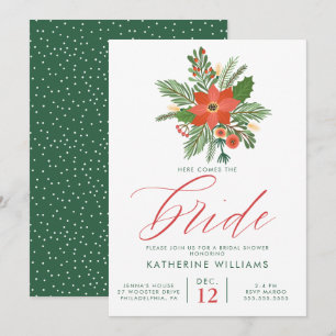 BRIDAL SHOWER   Winter Christmas Bouquet Invitation