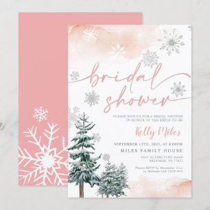 Bridal shower winter pink blush Invitation