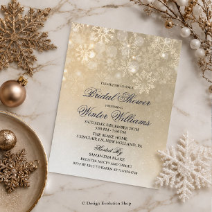 Bridal Shower Winter Snowflake Invitation
